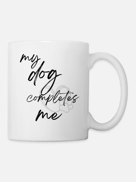 mon chien me complète Chemise - Mug blanc - blanc