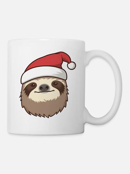 Sloth Santa Christmas Funny Sloth - Mug - white
