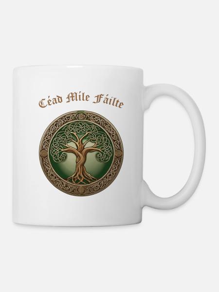 Celtic Tree Of Life Circle Design - Mug - white