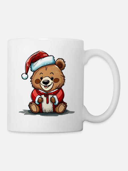 Little Christmas Teddy Bear - Mug - white
