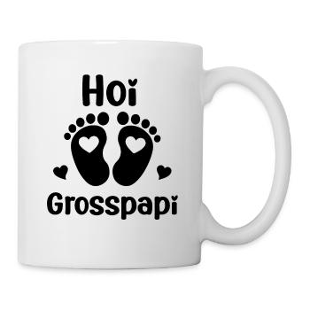 Hoi Grosspapi befördert zum Grosspapi Opa - Tasse - Weiß - Rechts