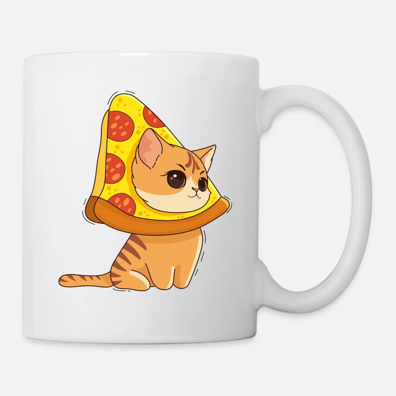 Chat et Pizza - Mug blanc - blanc