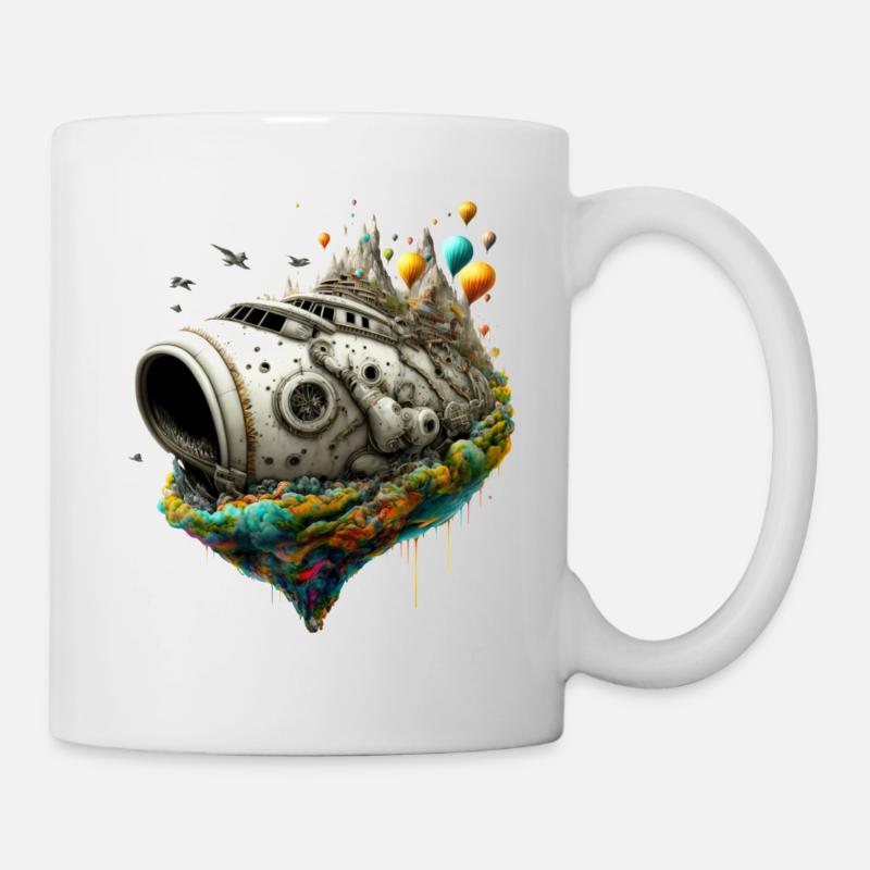 Micro World - Schiff - Tasse - Weiß