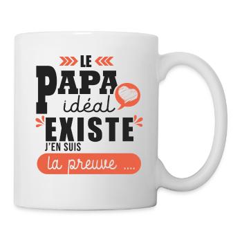 Cadeau papa idéal fête papa pa pa - Mug blanc - blanc - Droite