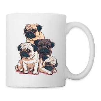 Pile de carlins - Mug blanc - blanc - Droite