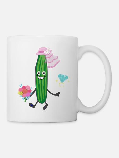 Gurke,Braut,jga,brautstrauss,Ring,verlobung - Tasse - Weiß