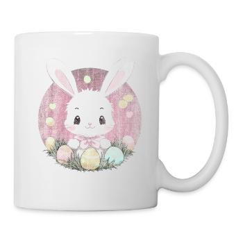 Easter Bunny, Bunny, Easter Eggs, Pink, Pink, Dusty Pink - Mug - white - Right