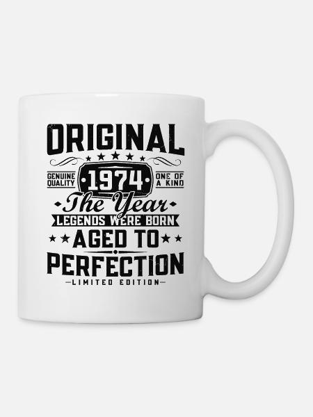 Original 1974 Vintage Vintage rétro anniversaire - Mug blanc - blanc
