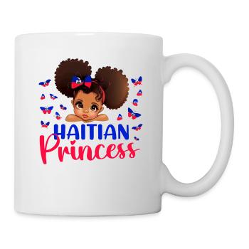 Princesse Haïtienne Drapeau Haïti Mélanine pour Fille Noire - Mug blanc - blanc - Droite