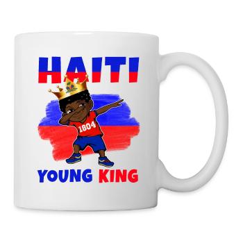 Haiti Young King Haiti Flag Melanin for Black Boys - Mug - white - Right