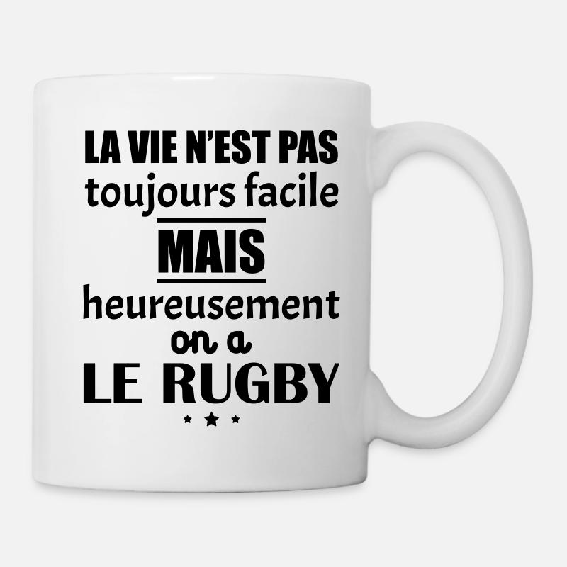 La vie n'est pas toujours facile rugby, noël - Mug blanc - blanc