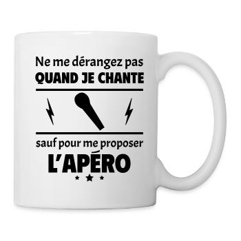 Ne me dérangez pas quand je chante, cadeau noël - Mug blanc - blanc - Droite