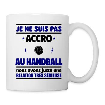 Je ne suis pas accro au handball - Mug blanc - blanc - Droite