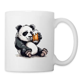 Cute Panda Drinking Beer 2 - Tasse - Weiß - Rechts
