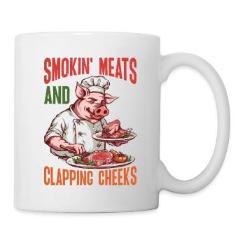 Smokin' Meats And Clapping Cheeks - Tasse - Weiß - Rechts