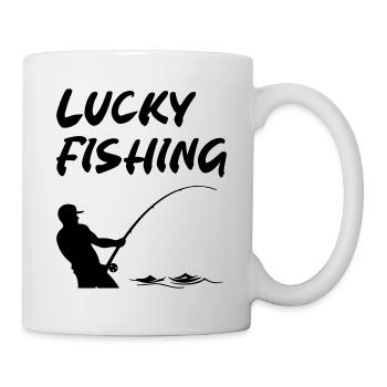 Pêche chanceuse - Mug blanc - blanc - Droite