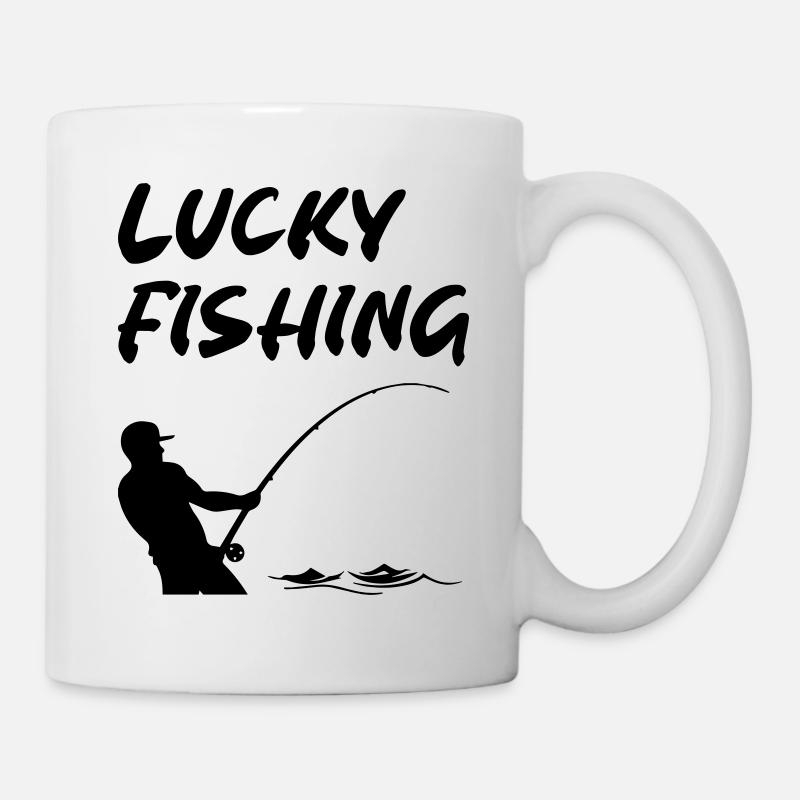 Lucky Fishing - Tasse - Weiß