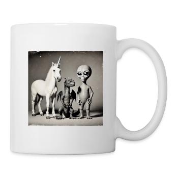 Weird Unicorn Dragon Alien Photografy - Tasse - Weiß - Rechts