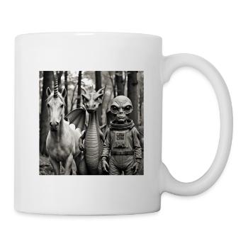 Weird Unicorn Dragon Alien Photografy 2 - Tasse - Weiß - Rechts