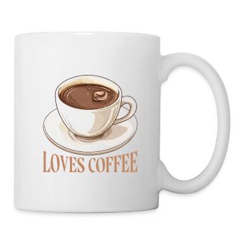 Wears Black Loves Coffee Avoids People - Tasse - Weiß - Rechts