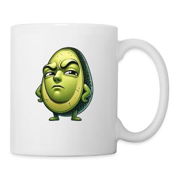 Skeptischer Avocado Cartoon Ironisch Lustig - Tasse - Weiß - Rechts