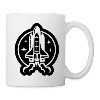 Space shuttle launch logo icon. Take off. rocket - Mug - white - Right