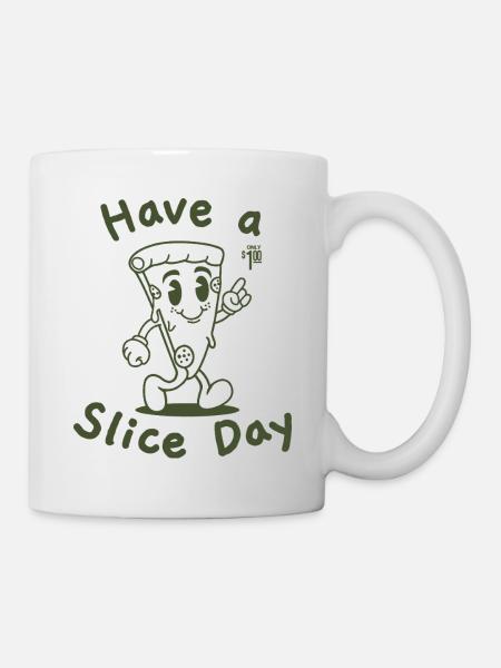 Have A Slice Day Retro Rücken Logo 2025 - Tasse - Weiß