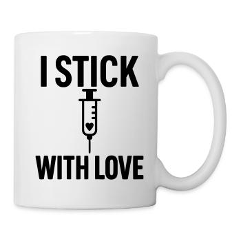Nurse pricked with love - Mug - white - Right