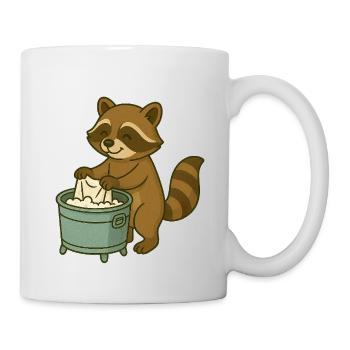 Raton laveur mignon avec écume de savon - Mug blanc - blanc - Droite