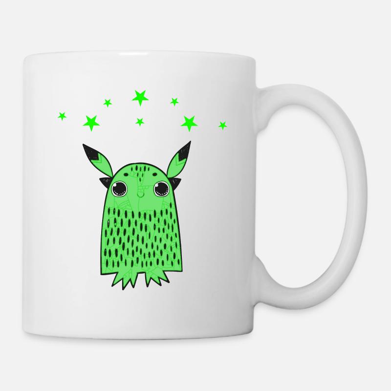 Sanftes grünes Monster mit Sternen - Tasse - Weiß