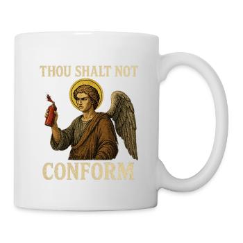 Ange avec bombe aérosol et devis conforme - Mug blanc - blanc - Droite