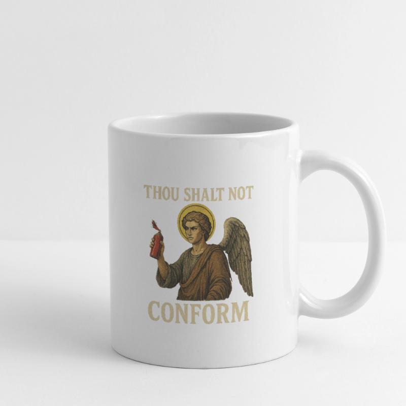 Ange avec bombe aérosol et devis conforme Mug blanc