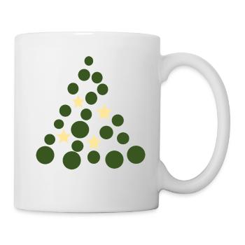 Circle Tree with Stars – Merry Christmas - Mug - white - Right