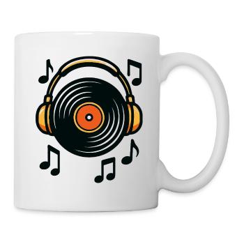 Vinyl und Kopfhörer-Groove - Tasse - Weiß - Rechts