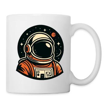 Orange astronaut in space - Mug - white - Right