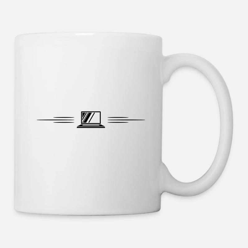 Laptop linie - Tasse - Weiß