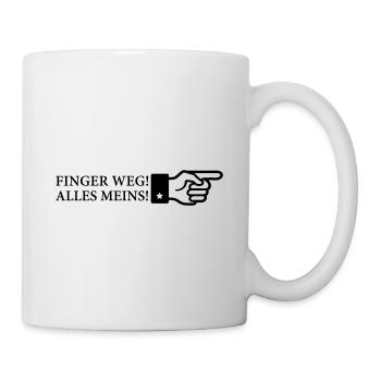 Vergeben, Finger weg, alles meins, Valentinstag - Tasse - Weiß - Rechts