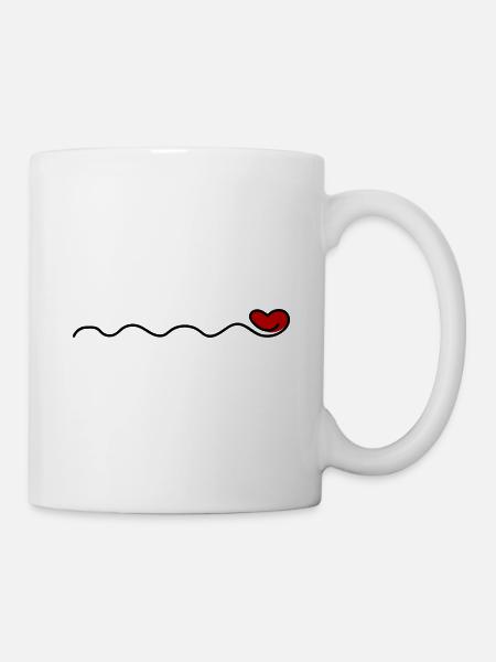 herz ornamente - Tasse - Weiß