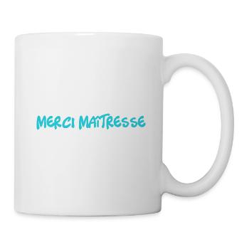 MERCI. MAÎTRESSE. MAÎTRE. MERCI MAÎTRESSE - Mug blanc - blanc - Droite