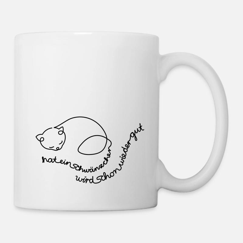Kätzchen hat ein Schwänzchen // Gute Besserung - Tasse - Weiß