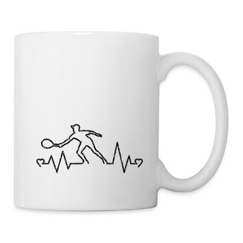 Tennis, Tennisfans, Tischtennis, Tennismann, Geschenk - Tasse - Weiß - Rechts