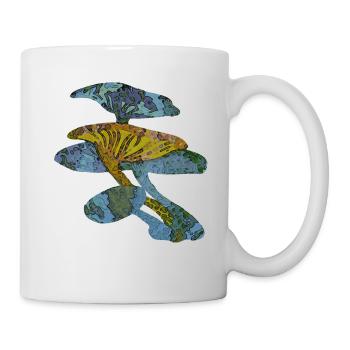 Blue mushrooms - Mug - white - Right