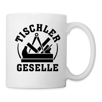 Tischler Geselle 4 Zunftzeichen Zeichen Schreiner - Tasse - Weiß - Rechts