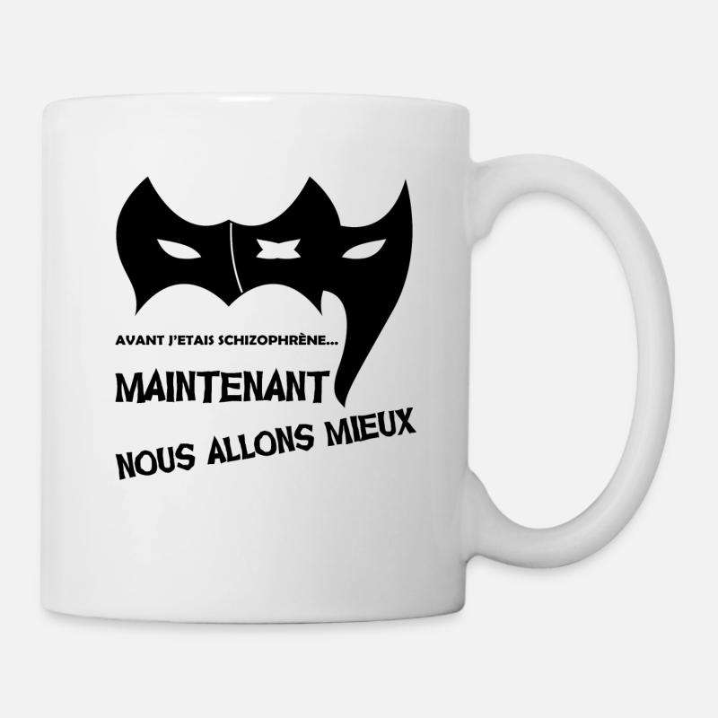 Avant j'étais schizophrène ... - Mug blanc - blanc