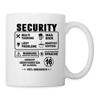 Achtung Security Sicherheitsdienst - Tasse - Weiß - Rechts