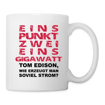 1.21 Gigawatt wie erzeugt man soviel Strom 2farbig - Tasse - Weiß - Rechts