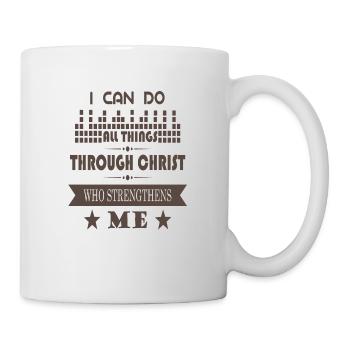 Jesus Christ Strengthens me - Jesus Helps me - Mug - white - Right