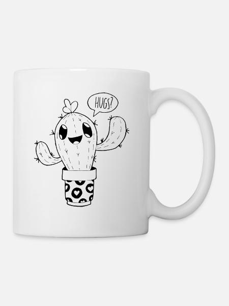 cactus étreintes - Mug blanc - blanc