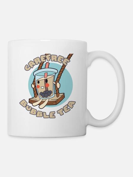 Sorgloser Bubble Tea - Tasse - Weiß