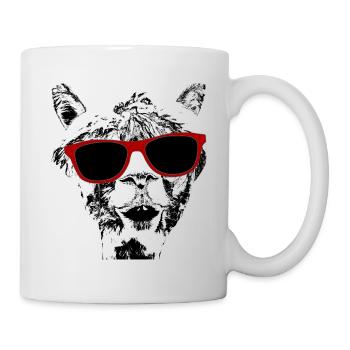 cooles, witziges Alpaka mit Sonnenbrille - Tasse - Weiß - Rechts